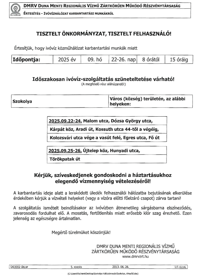 ivoviz szolg szunet